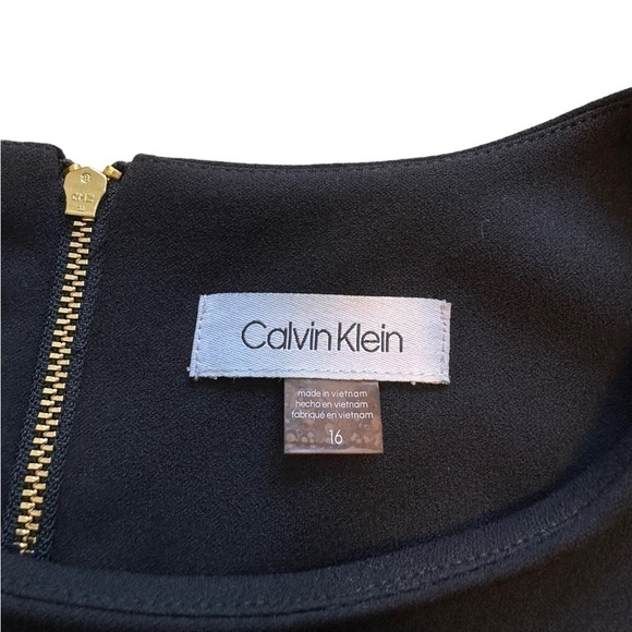 Calvin Klein A-Line Dress With Belt - Black - Size 16 - Picture 6 of 12
